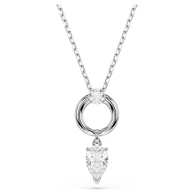 Swarovski Mesmera pendant, Pear cut, White, Rhodium plated 5723146