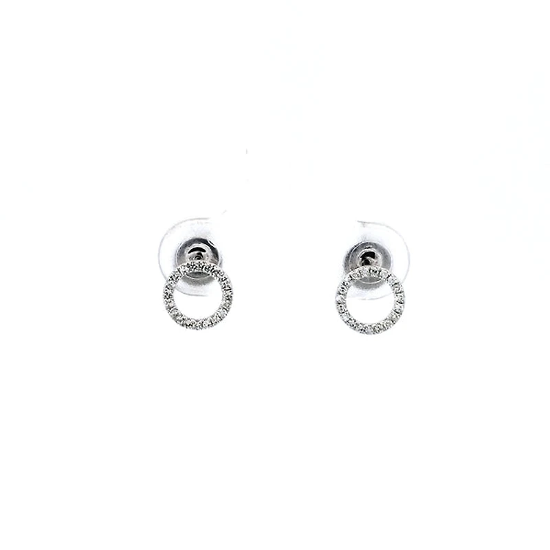 14K White Gold 0.10 cttw Diamond Earrings