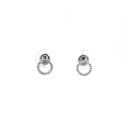 14K White Gold 0.10 cttw Diamond Earrings