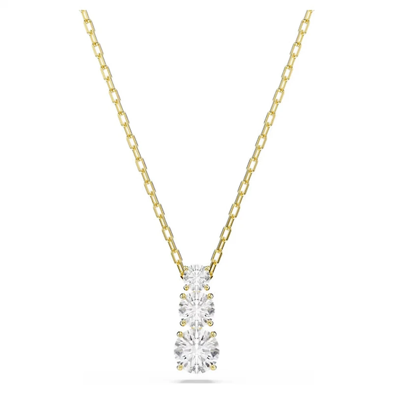 Swarovski Stilla Attract pendant, Round cut, White, Gold-tone plated 5723298