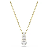 Swarovski Stilla Attract pendant, Round cut, White, Gold-tone plated 5723298