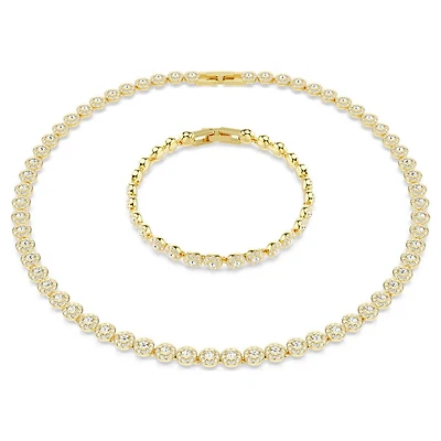 Swarovski - Una Angelic set Round cut, White, Gold-tone plated - 5720506