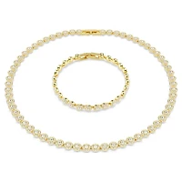 Swarovski - Una Angelic set Round cut, White, Gold-tone plated - 5720506