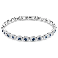 Swarovski Una Angelic Tennis bracelet, Round cut, Blue, Rhodium plated 5733401