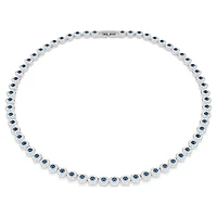 Swarovski Una Angelic Tennis necklace, Round cut, Blue, Rhodium plated 5733402