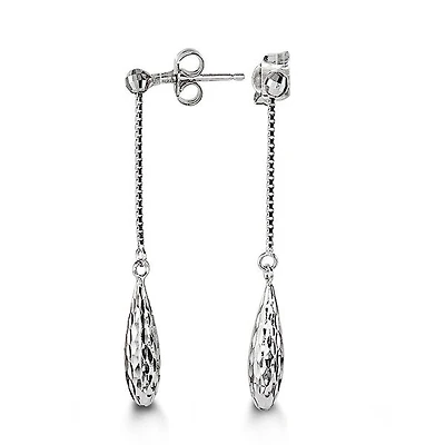10K White Gold 35mm Earrings