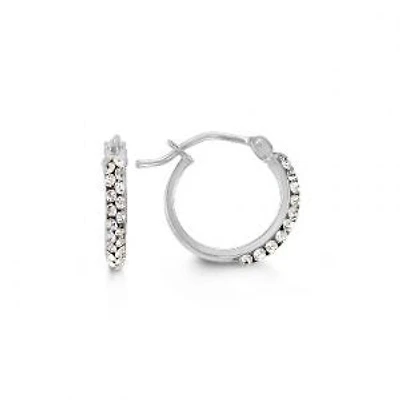 10K White Gold Cubic Zirconia 15mm Earrings