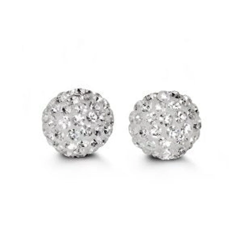 10K Yellow Gold Cubic Zirconia 8mm Earrings