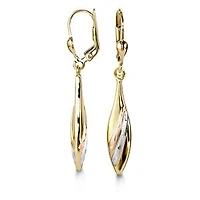 10K Tri Tone Gold 42mm Earrings