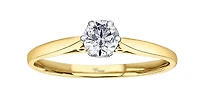 10K Yellow Gold 0.18cttw Round Brilliant Cut Canadian Diamond Engagement Ring - 4.5