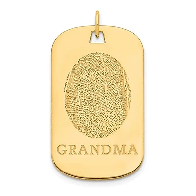 Fingerprint Dog Tag - Sterling Silver