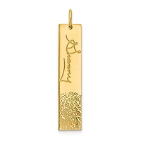 Vertical Signature and Fingerprint Charm - Sterling Silver