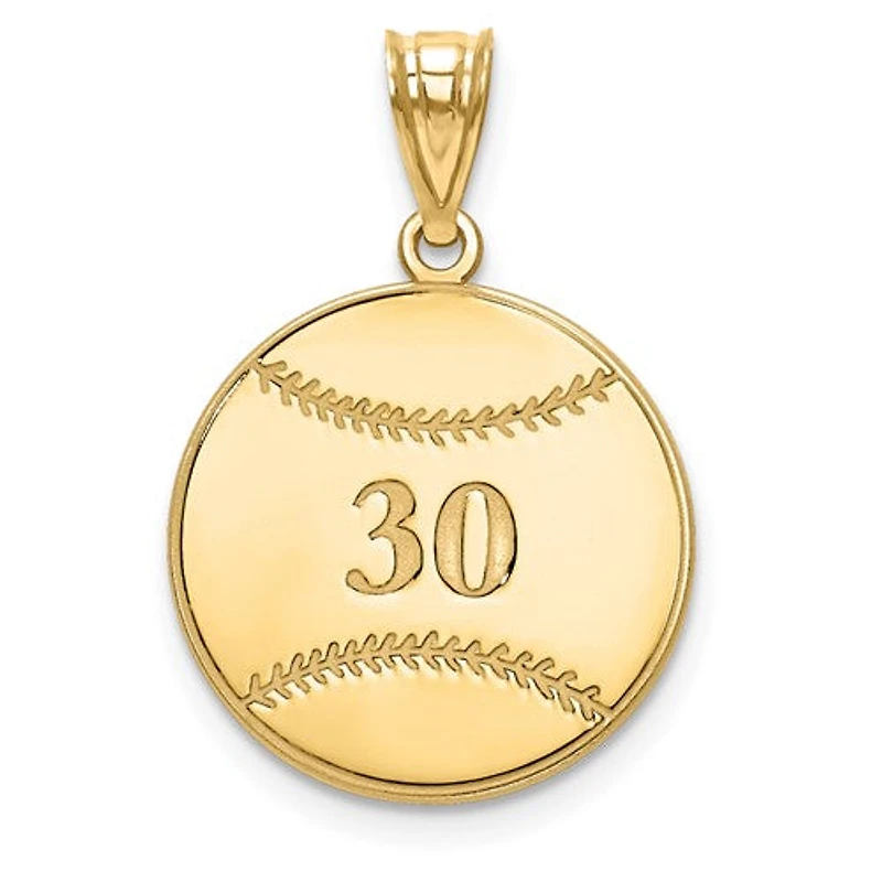 Personalized Baseball Number And Name Pendants - Sterling Silver