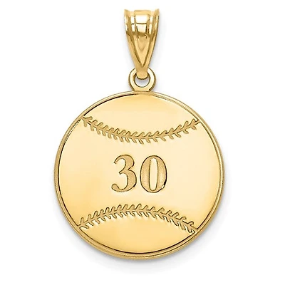 Personalized Baseball Number And Name Pendants - Sterling Silver
