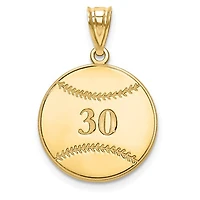 Personalized Baseball Number And Name Pendants - Sterling Silver