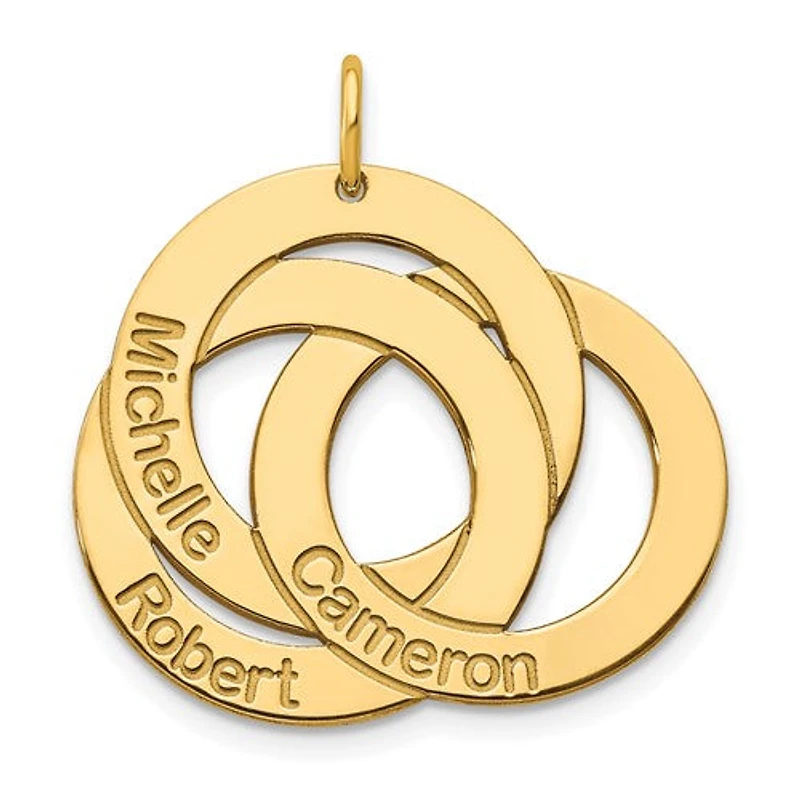 3 Name Circle Charm - Sterling Silver