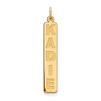 Personalized Vertical Block Letter Bar Charms - Sterling Silver