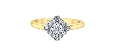 14K Yellow Gold 0.44cttw Round Brilliant Cut Canadian Diamond Engagement Ring - / 4.5