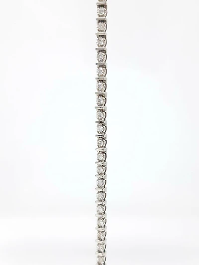 10K White Gold 1.50 Carat Diamond Tennis Bracelet, 7"