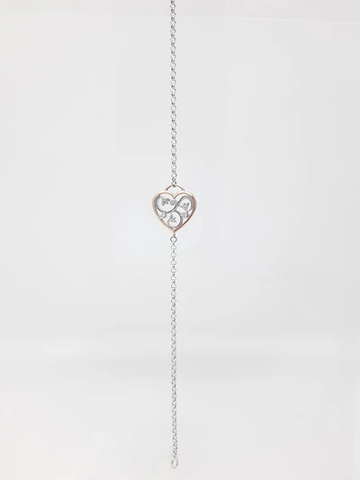 14K White & Rose Gold 0.05cttw Canadian Diamond Bracelet, 7"