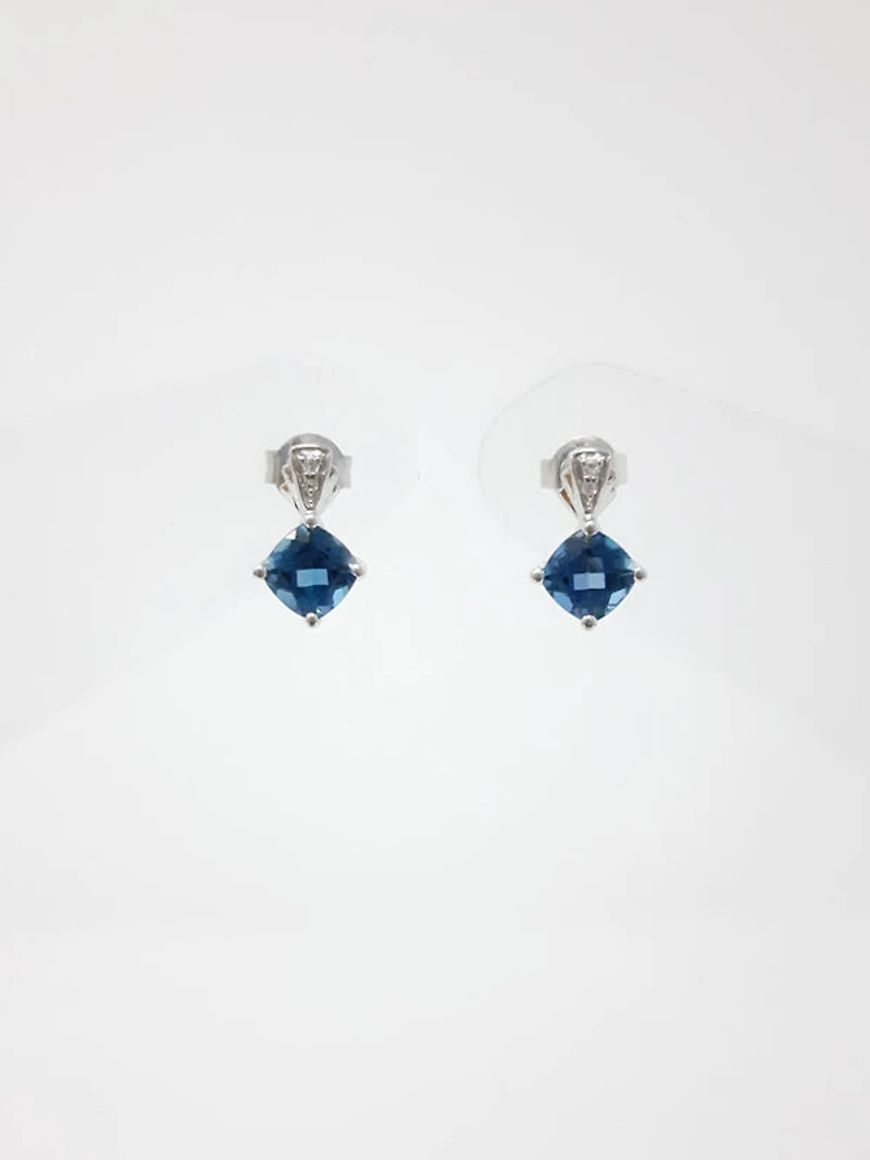 London Blue Topaz and Diamond Earrings
