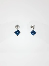 London Blue Topaz and Diamond Earrings