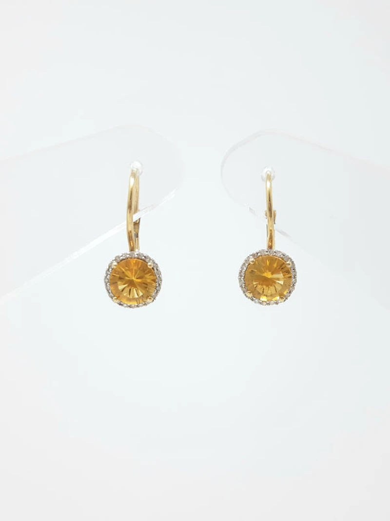 Citrine and Diamond Earrings