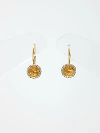 Citrine and Diamond Earrings