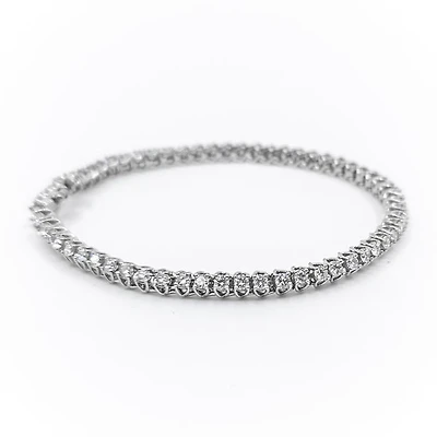 14K White Gold 3.0cttw Lab-Grown Diamond Tennis Bracelet