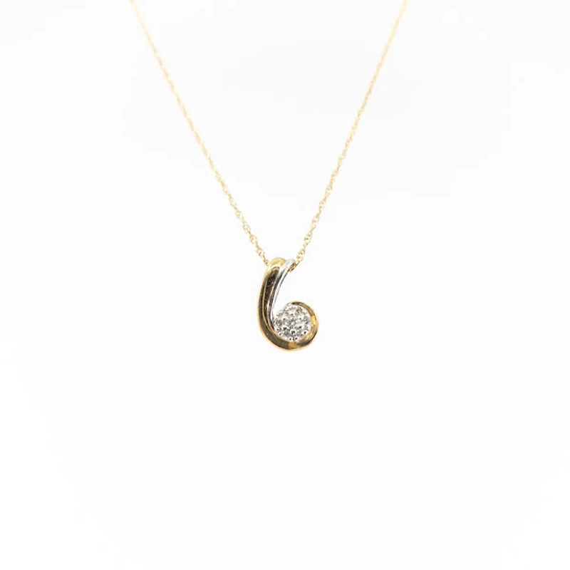 10K Yellow Gold Diamond Pendant