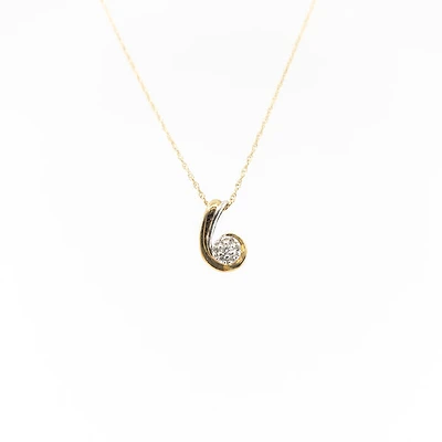 10K Yellow Gold Diamond Pendant