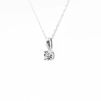 10K White Gold Diamond Pendant