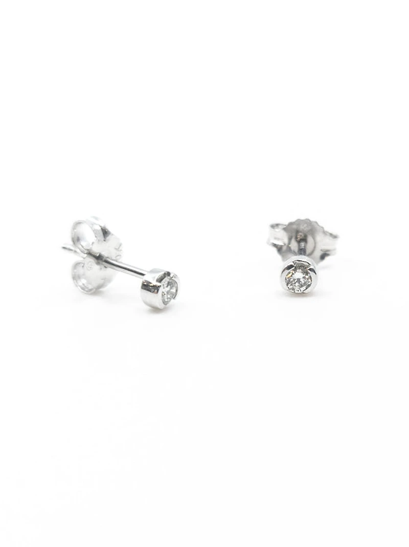 10K White Gold 0.12cttw Canadian Diamond Stud Earrings