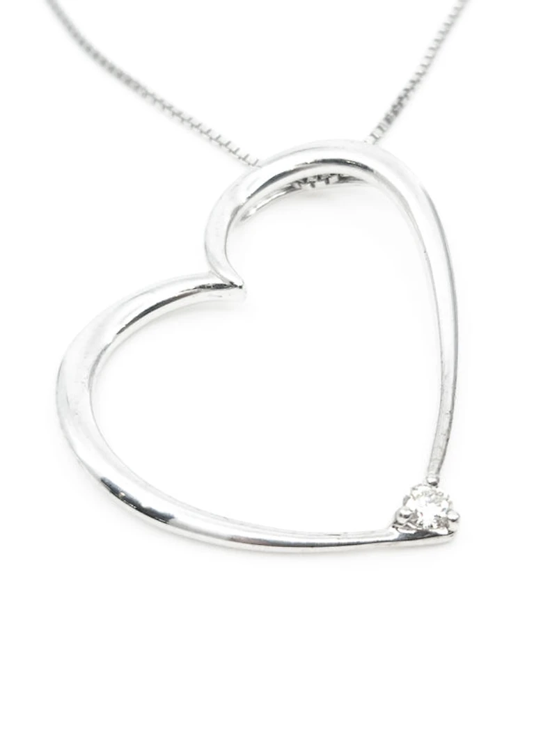 Sterling Silver 0.08cttw Canadian Diamond Necklace, 18”