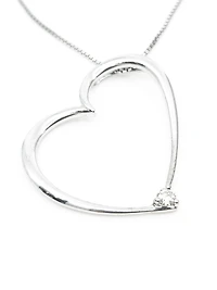 Sterling Silver 0.08cttw Canadian Diamond Necklace, 18”