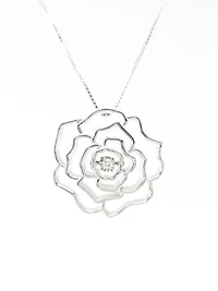 Sterling Silver 0.04cttw Canadian Diamond Necklace, 18"