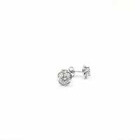 925 Sterling Silver 5mm Cubic Zirconia Knot Stud - 8mm x 8mm