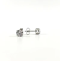 925 Sterling Silver 9mm Round Cubic Zirconia Stud Earrings