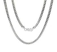 925 Sterling Silver 4.1mm Rhodium Plated Miami Cuban Chain - 24 Inches