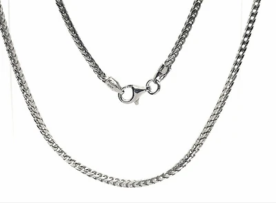 925 Sterling Silver 2.7mm High Rhodium Plated Franco Chain - 22 Inches