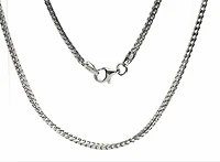 925 Sterling Silver 2.6mm Rhodium Plated Franco Chain - 22 Inches