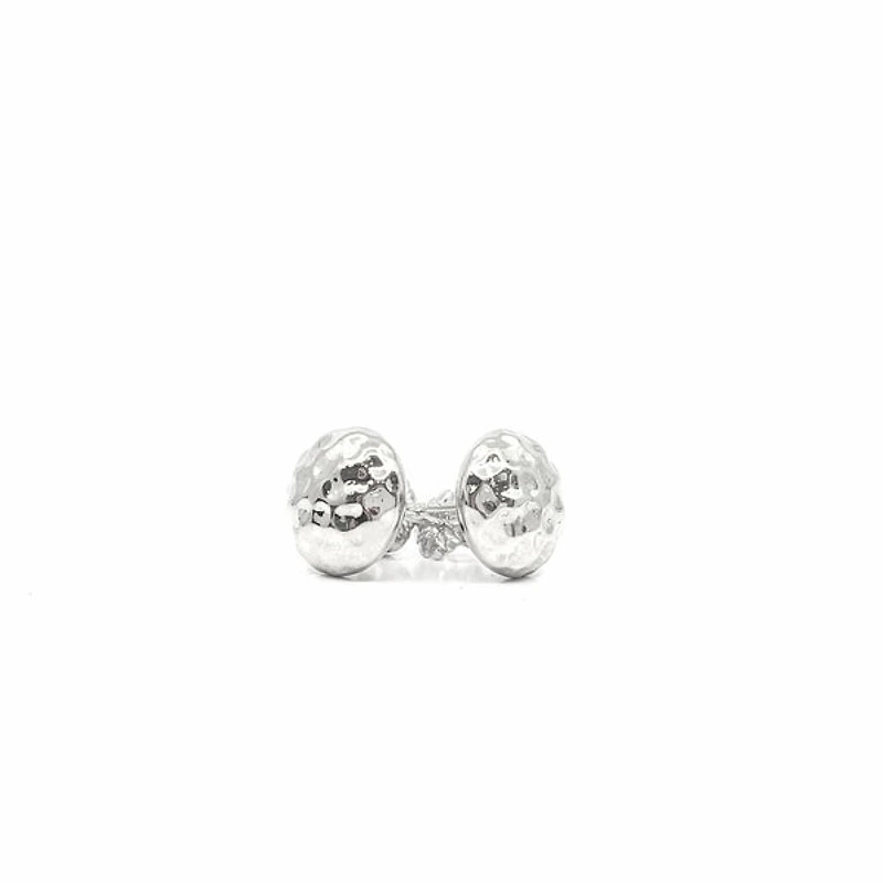 Sterling Silver Hammered Ball Stud Earrings 10.5mm