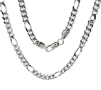 925 Sterling Silver 4.8mm Rhodium Plated Miami Cuban Figaro