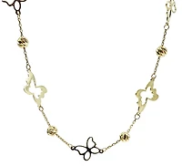 10K Yellow Gold Butterfly Links Bracelet - 7.25 Inches