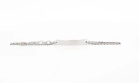 Engraveable 925 Sterling Silver Bar Baby Bracelet with Pink Cubic Zirconia adjustable rolo link 6.5"