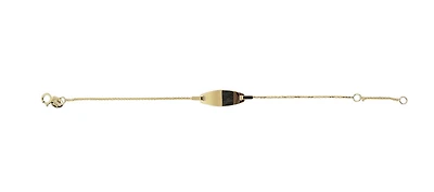 10K Yellow Gold Bracelet with Engravable Plate, 5.75-6.25"