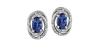 925 Sterling Silver Sapphire & Diamond Halo Stud Earrings