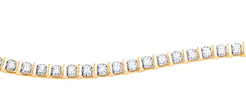 10K Yellow Gold 2.00cttw Diamond Tennis Bracelet, 7"