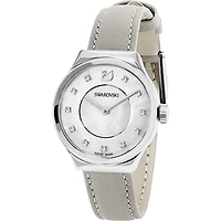 Swarovski Dreamy Watch, Leather strap, Grey, Silver tone 5219457 - Discontinued