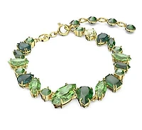 Swarovski Gema bracelet, Mixed cuts, Green, Gold-tone plated - 5652822
